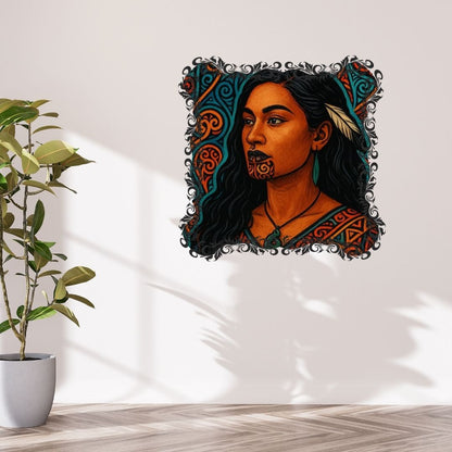 Pacifique : Femme Maori , Vibrant Maori Artwork, Printable Digital Download, Traditional New Zealand Maori Design