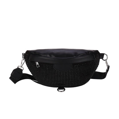 Sac Banane Femme Tendance en Strass Brillant - Sac Bandoulière Femme