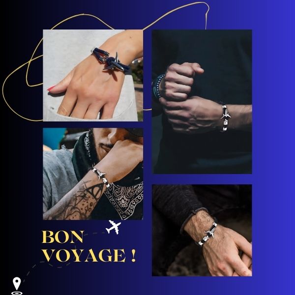 Bracelet voyage - Bracelet Avion - Bracelet de Corde Nylon - Bracelet hommes - Bracelet femmes