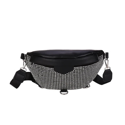 Sac Banane Femme Tendance en Strass Brillant - Sac Bandoulière Femme