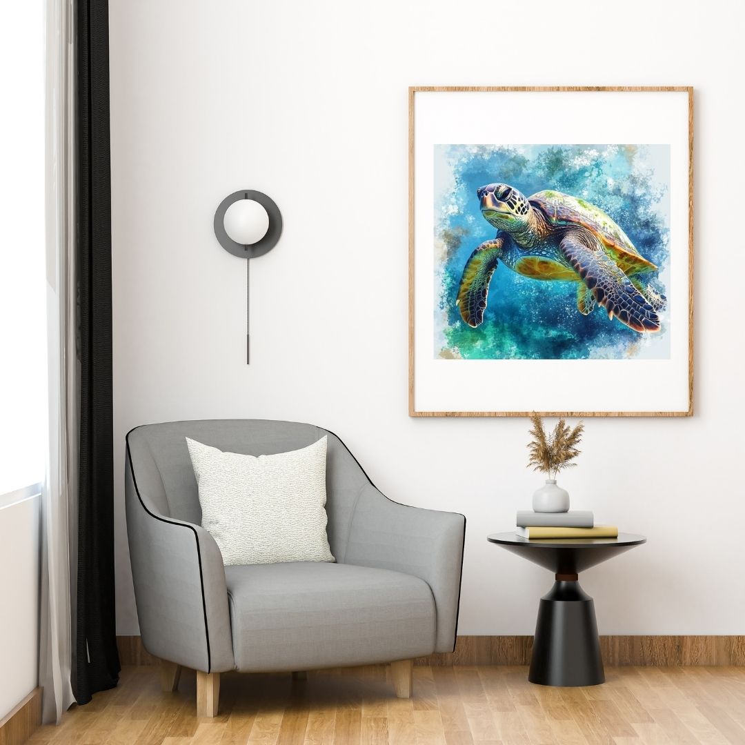 Caraïbes – Tortue des mers - Artwork, Printable Digital Download