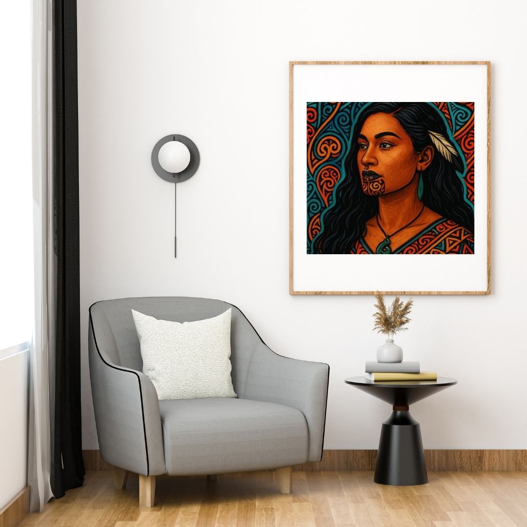 Pacifique : Femme Maori , Vibrant Maori Artwork, Printable Digital Download, Traditional New Zealand Maori Design