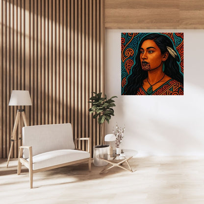 Pacifique : Femme Maori , Vibrant Maori Artwork, Printable Digital Download, Traditional New Zealand Maori Design