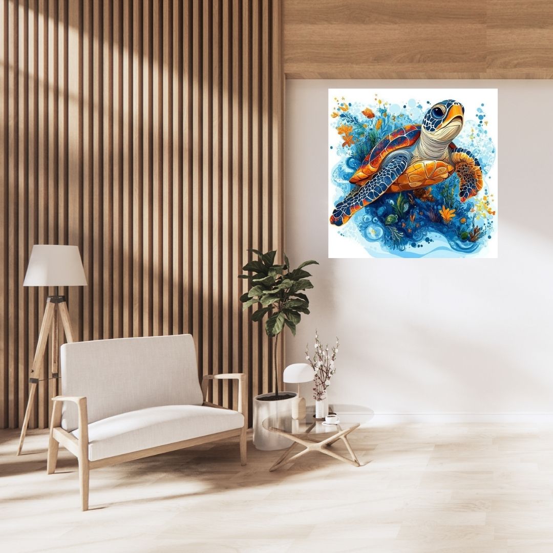 Caraïbes – Tortue des mers - Artwork, Printable Digital Download