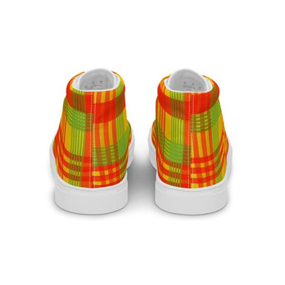 Baskets Hautes Madras en Toile pour Femme