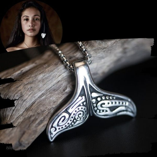 Collier Pendentif Femmes - Collier Maori Queue de Baleine - Collier de protection - Polynésie / Nouvelle Zélande