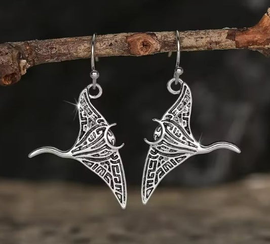 Boucles d'Oreilles Raie Manta Polynésiennes - Hina