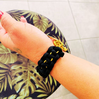 Bracelet Femme Noir et Doré – Élégance Mythique