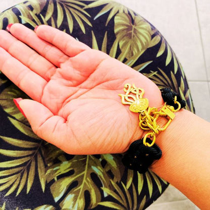 Bracelet Femme Noir et Doré – Élégance Mythique