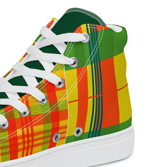 Baskets hautes en toile Madras Bicolore – Homme