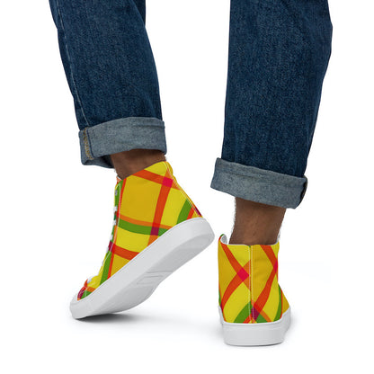 Baskets hautes en toile Madras Bicolore – Homme