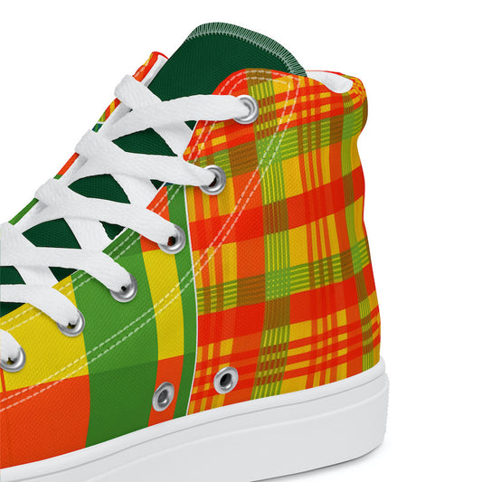 Baskets hautes en toile Madras Bicolore – Homme