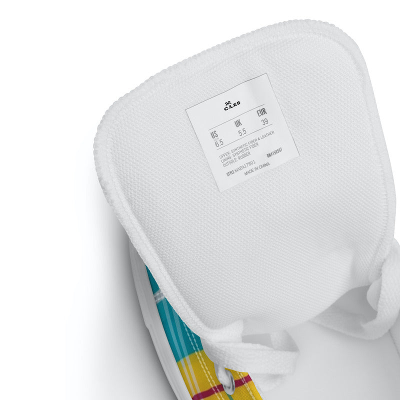 Baskets hautes en toile Madras Bicolore – Homme