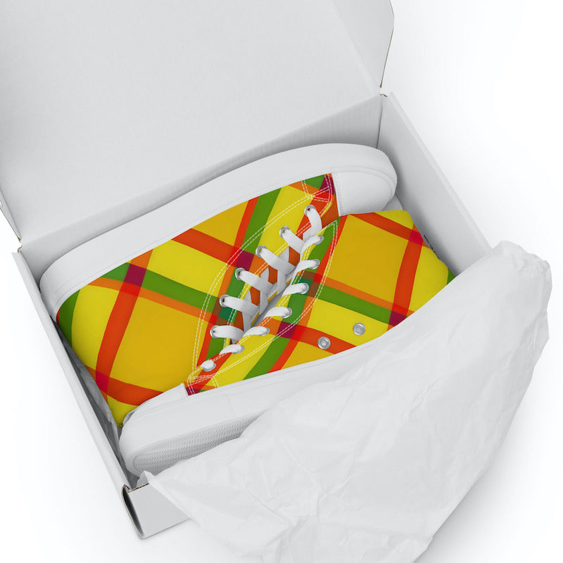 Baskets hautes en toile Madras Bicolore – Homme