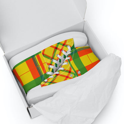Baskets hautes en toile Madras Bicolore – Homme