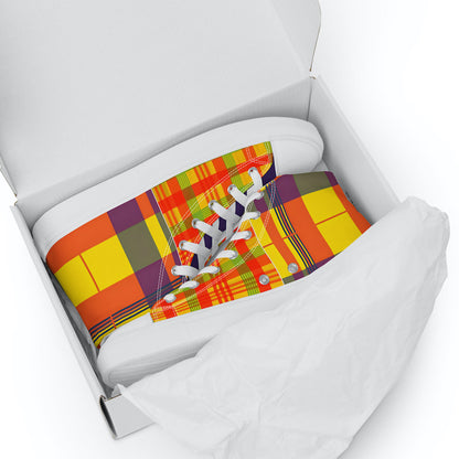 Baskets hautes en toile Madras Bicolore – Homme