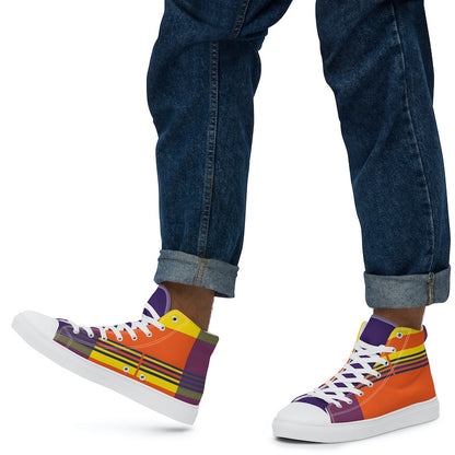 Baskets hautes en toile Madras Bicolore – Homme