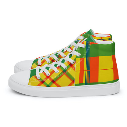Baskets hautes en toile Madras Bicolore – Homme