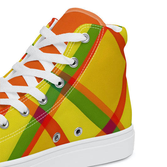 Baskets hautes en toile Madras Bicolore – Homme