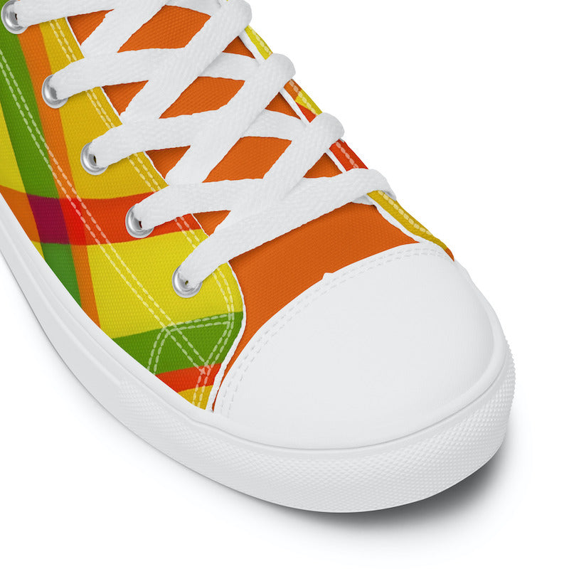 Baskets hautes en toile Madras Bicolore – Homme