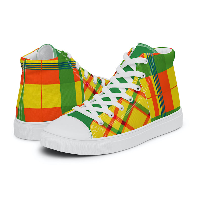Baskets hautes en toile Madras Bicolore – Homme