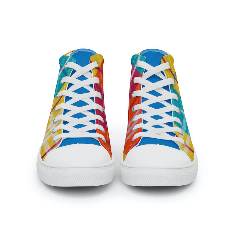Baskets hautes en toile Madras Bicolore – Homme