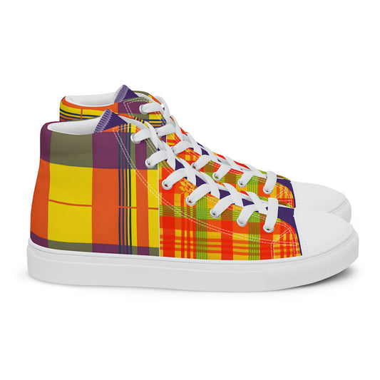 Baskets hautes en toile Madras Bicolore – Homme