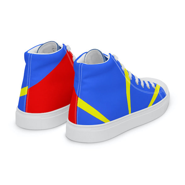Baskets hautes en toile homme - Aux couleurs du drapeau de la Réunion