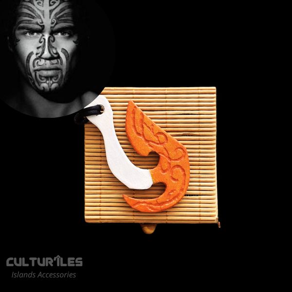 Collier Pendentif Hommes ou Femmes , Maori OTEAROA Hei Matau Makau - Nouvelle Zélande / Polynésie