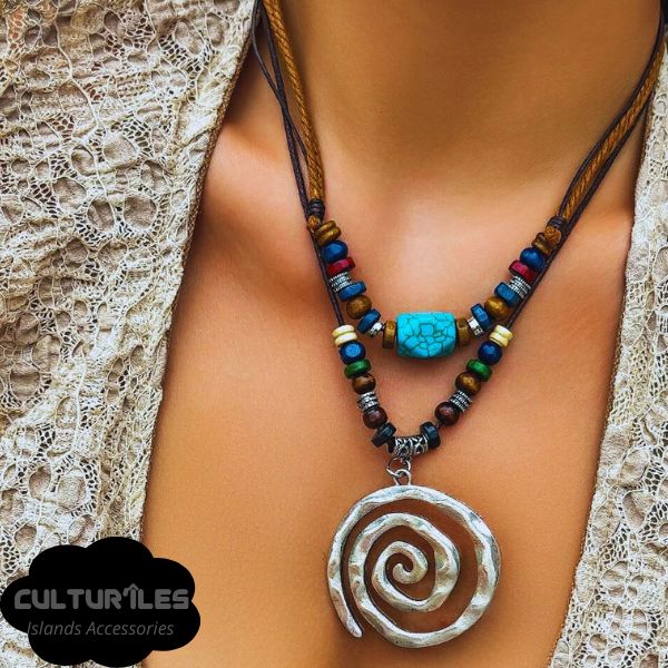Pendentif En Os Sculpté Pikorua – Style Maori – Torsion Simple Avec Gravures Koru – Collier Naturel – Cadeau Significatif