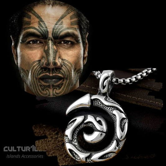 Collier Pendentif Hommes KORU Maori - Collier de protection - Polynésie / Nouvelle Zélande