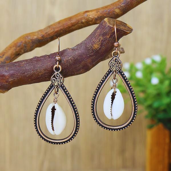 Parure Boucles d'Oreilles en Forme de Goutte d'Eau et Collier Pendentif