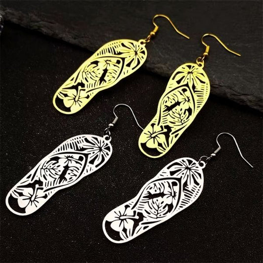 Boucles d'Oreilles Pendantes Tongues de Plage – Esprit Vacances et Élégance Décontractée