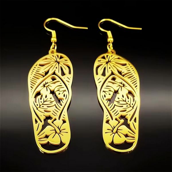 Boucles d'Oreilles Pendantes Tongues de Plage – Esprit Vacances et Élégance Décontractée