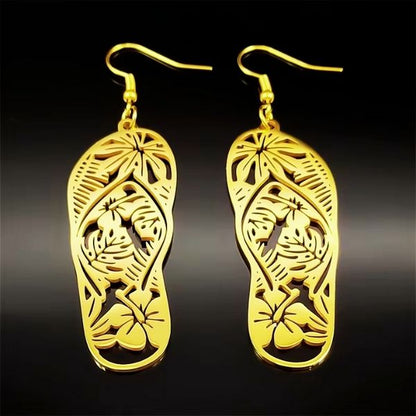 Boucles d'Oreilles Pendantes Tongues de Plage – Esprit Vacances et Élégance Décontractée