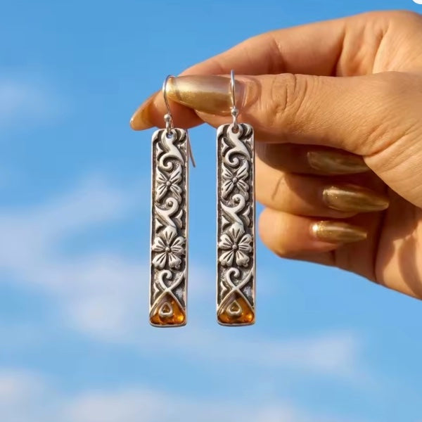 Boucles d’Oreilles Hawaïennes – Motifs Tribaux  - en Acier Inox