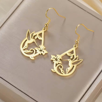 Boucles d’Oreilles Antillaises Pendantes – Colibri des Îles