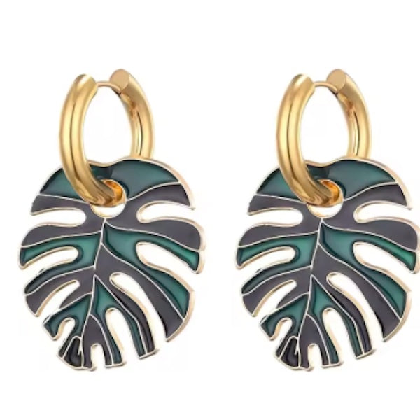 Boucles d’Oreilles Feuille de Uru – Élégance et Héritage Polynésien