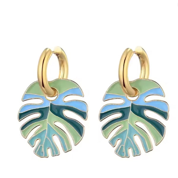 Boucles d’Oreilles Feuille de Uru – Élégance et Héritage Polynésien