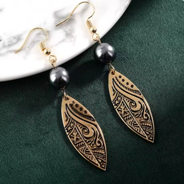 Boucles d’Oreilles Hawaiian Tribal – Bijou Ethnique et élégant