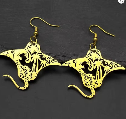 Boucles d'oreilles Raie Manta