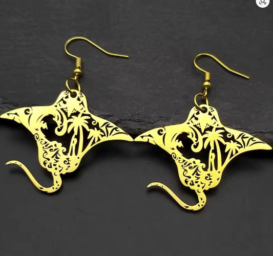 Boucles d'oreilles Raie Manta