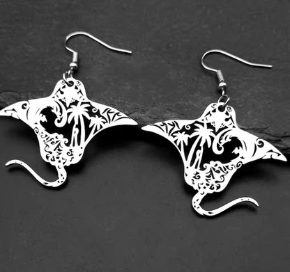 Boucles d'oreilles Raie Manta