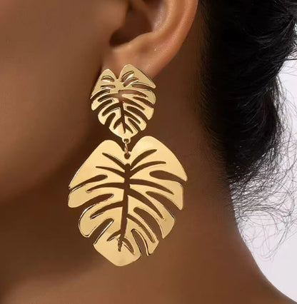 Boucles d'Oreilles Polynésiennes - Feuille de Uru