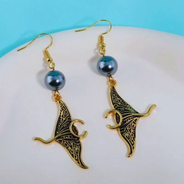 Boucles d'Oreilles Raie Manta Polynésiennes - Hina