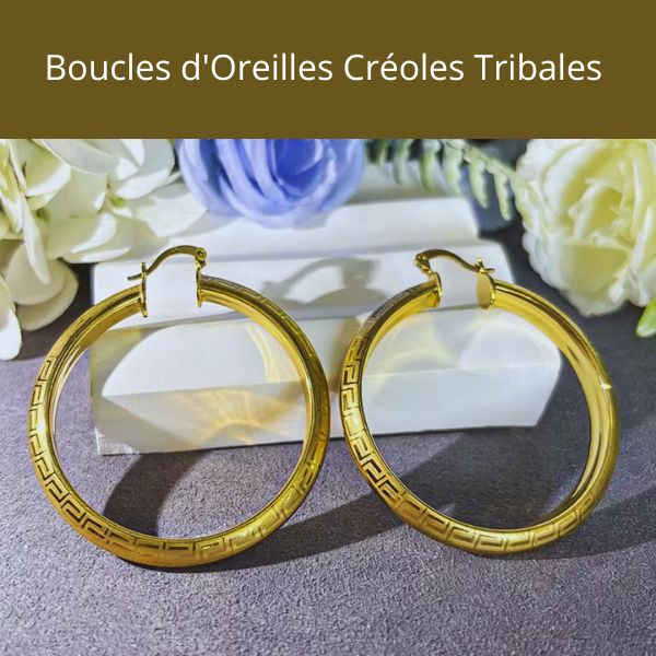 Boucles d'Oreilles Créoles Tribales – Élégance & Héritage Culturel