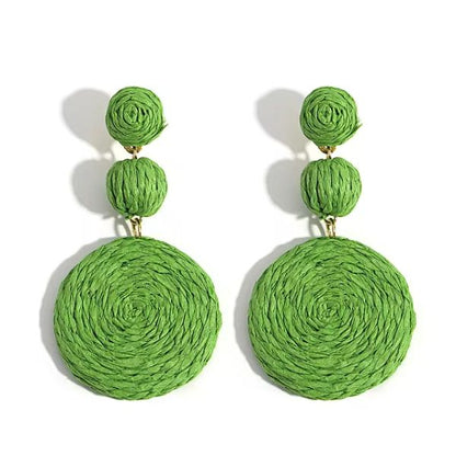 Boucles d'Oreilles en Raphia - Fait Main à Madagascar