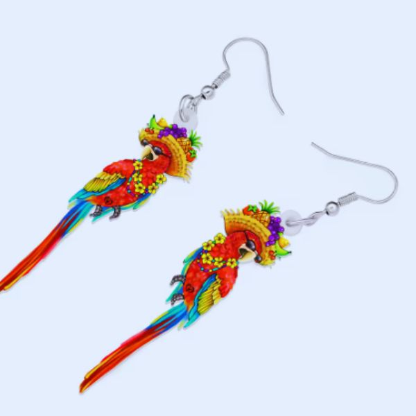 Boucles d'Oreilles Acryliques -  Un voyage aux couleurs d'Hawaï