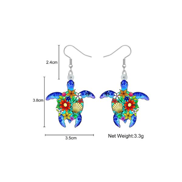 Boucles d’oreilles Acrylique – La Tortue, Symbole des Océans