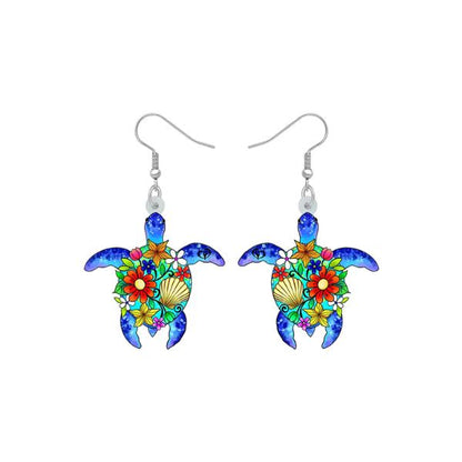 Boucles d’oreilles Acrylique – La Tortue, Symbole des Océans